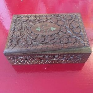 Jewelry box carved wood vintage